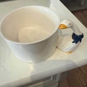 Vintage goose handled bowl / soup bowl / novelty bowl